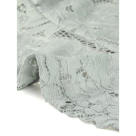 Floral Lace Shrug Tie Front Top Ruffled Hem Sheer Crop Bolero Cardigan Grey - Picture 5 of 6